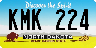 ND license plate KMK224