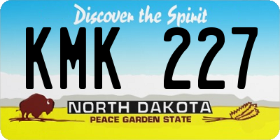 ND license plate KMK227