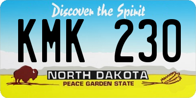 ND license plate KMK230