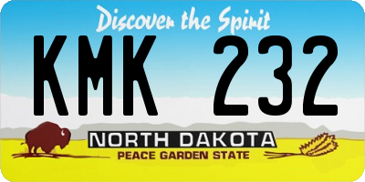 ND license plate KMK232