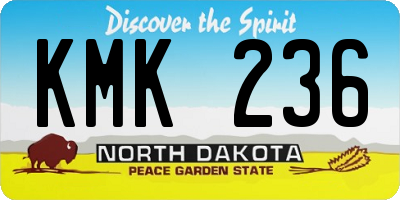 ND license plate KMK236
