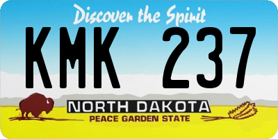 ND license plate KMK237