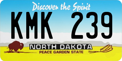 ND license plate KMK239