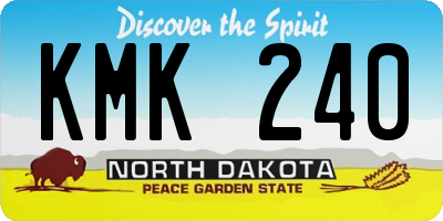 ND license plate KMK240