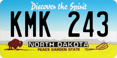 ND license plate KMK243