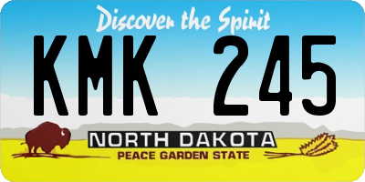 ND license plate KMK245