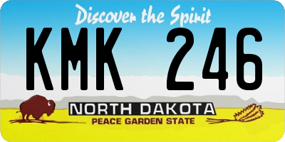 ND license plate KMK246