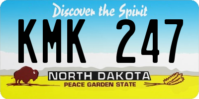 ND license plate KMK247