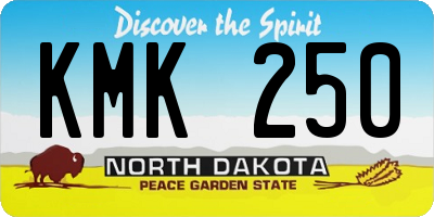 ND license plate KMK250