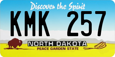 ND license plate KMK257
