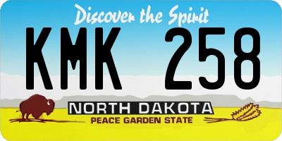 ND license plate KMK258