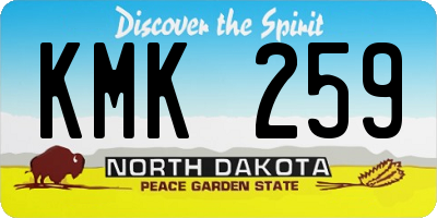 ND license plate KMK259