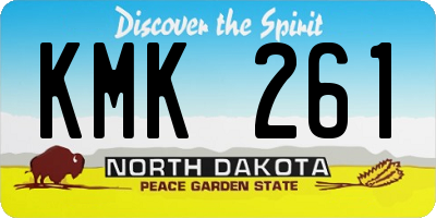 ND license plate KMK261