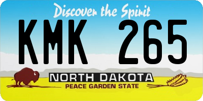 ND license plate KMK265