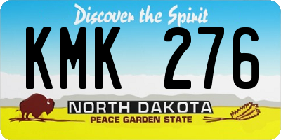 ND license plate KMK276