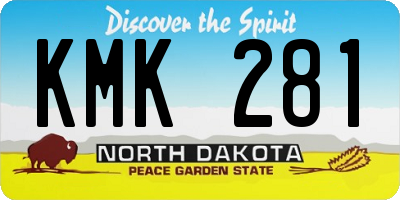 ND license plate KMK281