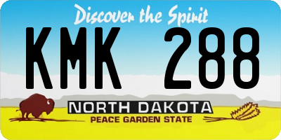 ND license plate KMK288