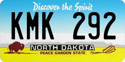 ND license plate KMK292