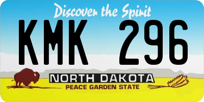 ND license plate KMK296