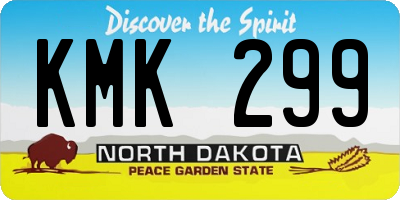 ND license plate KMK299