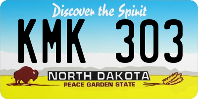 ND license plate KMK303