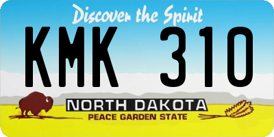 ND license plate KMK310