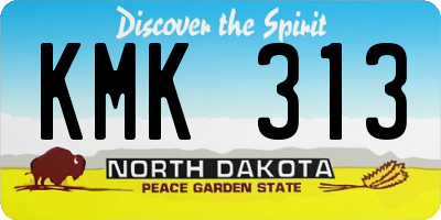 ND license plate KMK313
