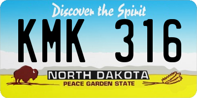 ND license plate KMK316