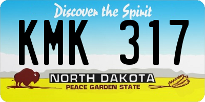 ND license plate KMK317