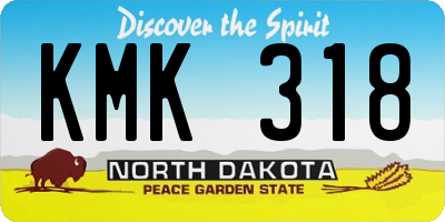 ND license plate KMK318