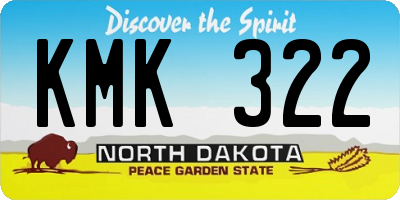 ND license plate KMK322