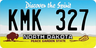 ND license plate KMK327