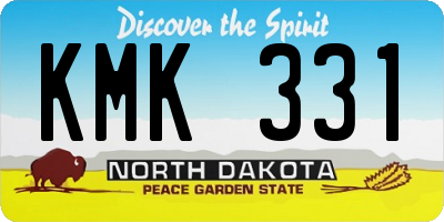 ND license plate KMK331
