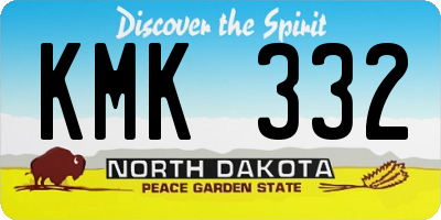 ND license plate KMK332