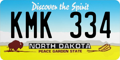 ND license plate KMK334