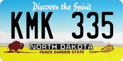 ND license plate KMK335