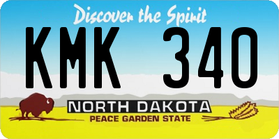 ND license plate KMK340