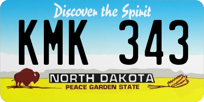 ND license plate KMK343