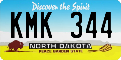 ND license plate KMK344