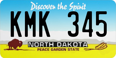 ND license plate KMK345