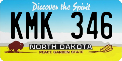 ND license plate KMK346