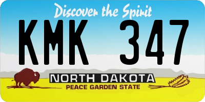 ND license plate KMK347