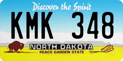 ND license plate KMK348