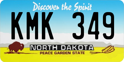 ND license plate KMK349