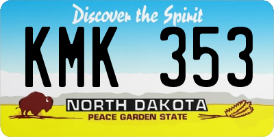 ND license plate KMK353