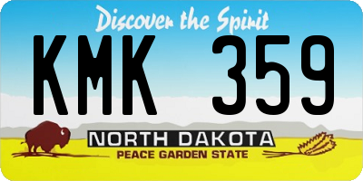 ND license plate KMK359