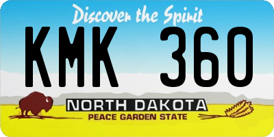 ND license plate KMK360