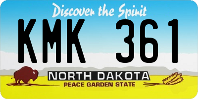 ND license plate KMK361