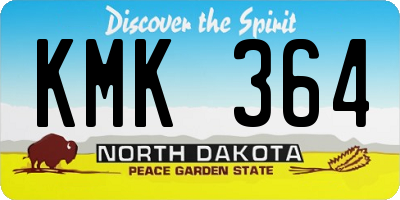 ND license plate KMK364