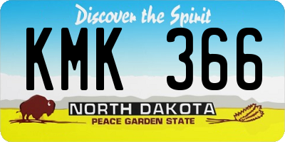 ND license plate KMK366